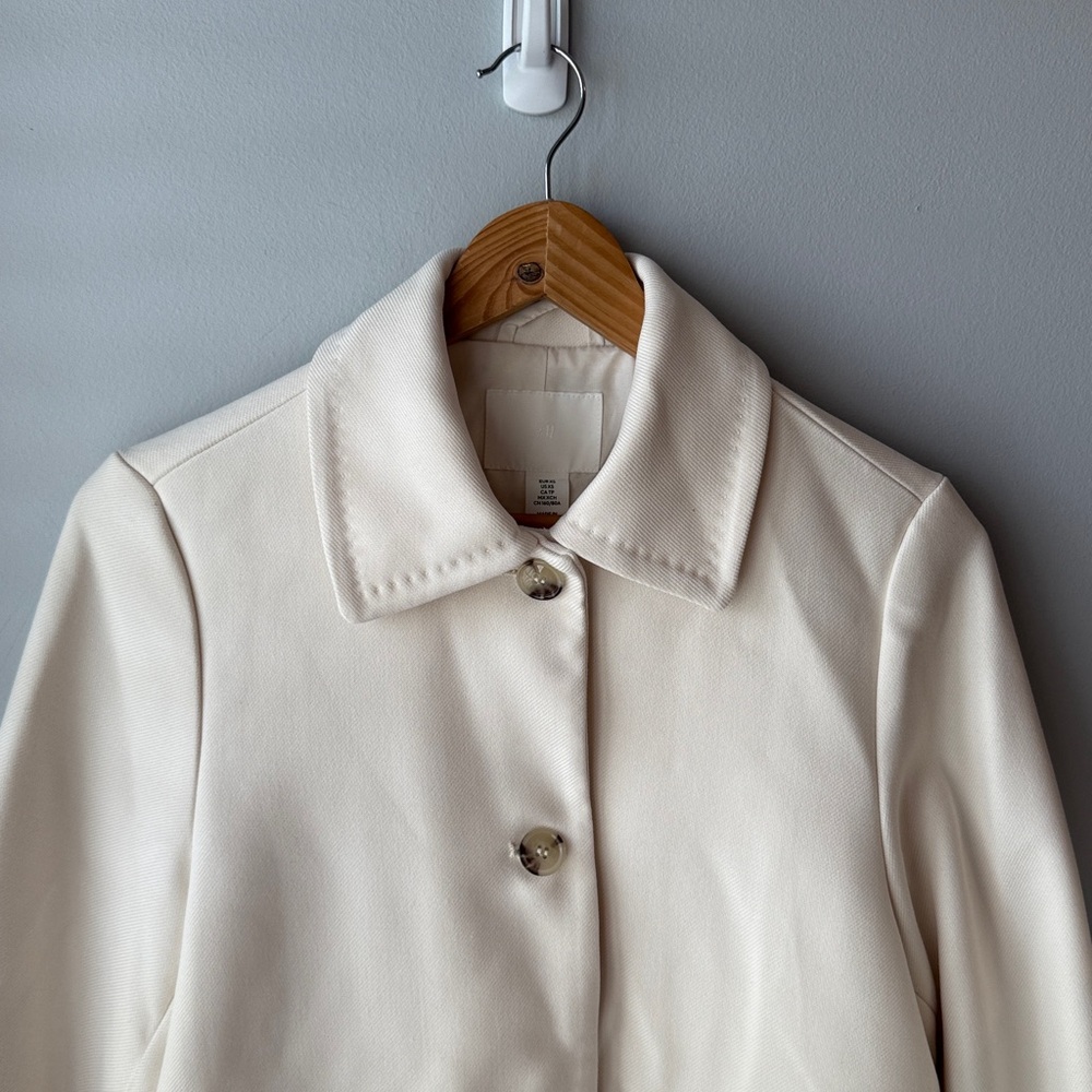 H&M A-line Cream Coat NWT - Picture 4 of 9